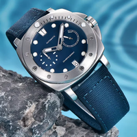Montres de plongée mécaniques en acier lumineuses, avec affichage de la date, design d'usine et personnalisation par lots, pour marque privée
