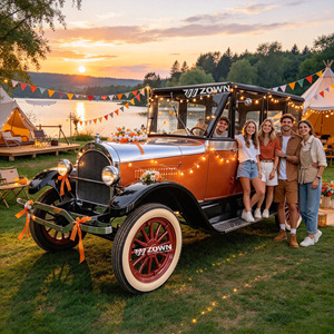 ZOWN Coche Clásico Vintage de Apariencia Atractiva, Diseño Seguro de Baja Velocidad para Exhibición en Museos y Turismo en Parques - Product Image 1