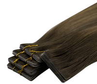Extensions de cheveux naturels Remy russes européens bruts, alignés sur les cuticules, à bandes adhésives, pour la vente en gros, extensions de cheveux humains Balayage