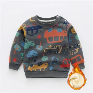 Boys fleece sweater autumn and winter children and girls baby 1 year old 3 thick warm tops children's infant new winter clothes