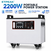 Centrale Électrique Portable LiFePO4 2200W 2201.6Wh, Générateur Solaire MPPT à Onde Sinusoïdale Pure avec Lampe Torche pour Voiture, Camping, VR et Sauvegarde Domestique
