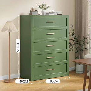 Moderne stalen crèmekleurige groene 5-ladenkast multifunctionele grote opbergkast voor woonkamer & slaapkamer - Product Image 3