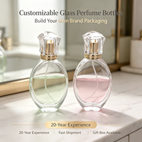 Flacon de parfum en verre tendance, forme œuf, col doré, capuchon en cristal à facettes, vaporisateur rechargeable, cadeau pour petite amie ou épouse