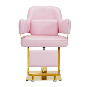 Silla de espera apilable <span class=keywords><strong>rosa</strong></span> con tapicería de cuero, asiento compacto de recepción de salón para vestíbulo de uñas y peluquería - Product Image 1