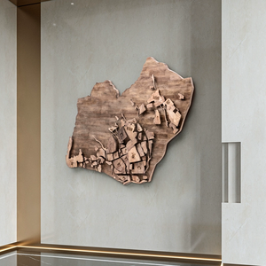 Mapa del Mundo 3D Grande de Madera, Decoración de Pared, Escultura, Arte, Pinturas para el Hogar, Oficina, Espacio Comercial - Product Image 4