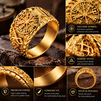 Bague JLM en acier inoxydable Viking Vegvisir pour homme, boussole runique nordique, amulette de motard, style rétro païen, cadeau bijou pour petit ami