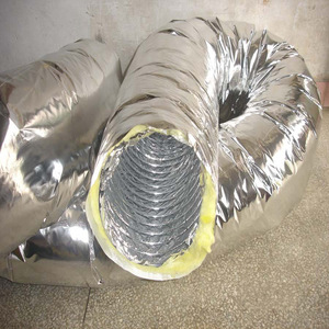 Manguera flexible aislada con lámina de aluminio de doble capa de PVC para sistema de aire acondicionado central y sistema de intercambio de aire fresco - Product Image 1