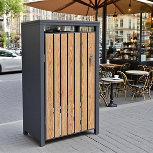 Poubelle à roulettes pour l'extérieur, rue publique, rangement en acier galvanisé Poubelle à poussière autoportante pour l'extérieur Poubelle à roulettes pour l'extérieur - Product Image 4