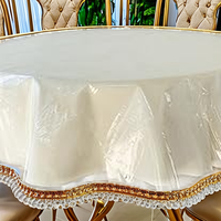 Housse de table en PVC transparente résistante aux taches d'huile, imperméable et facile à nettoyer, de couleur unie (diamètre 60)