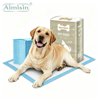 Aimisin Vente en gros OEM de tapis absorbants pour animaux de compagnie, couches imperméables jetables pour chiots, tapis d'absorption pour animaux de compagnie, tapis d'apprentissage de la propreté personnalisés pour chiens