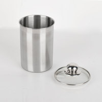 Ensemble de 4 récipients hermétiques en acier inoxydable avec couvercles en verre pour le stockage du thé, du café, du sucre et de la farine