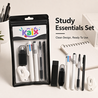 KAIX Ensemble de papeterie en gros à prix abordable : Crayon, Gomme, Stylo gel, Stylo marqueur acrylique, Ensemble de papeterie mixte pour enfants et filles