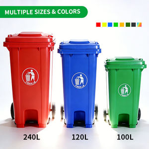 Bidone della Spazzatura con Pedale e Ruote <span class=keywords><strong>in</strong></span> HDPE da 100L, 120L, 240L, Resistente all'<span class=keywords><strong>Olio</strong></span> e alle Macchie, con Coperchio, <span class=keywords><strong>per</strong></span> Catering - Product Image 2