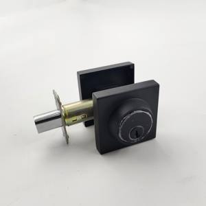 Cerradura de Seguridad para el Hogar Estilo Americano, Forma Cuadrada, Aleación de Zinc Negro Mate, Cerradura de Perno para Puerta de Entrada, Juego de Cerraduras Tubulares con 3 Llaves - Product Image 2