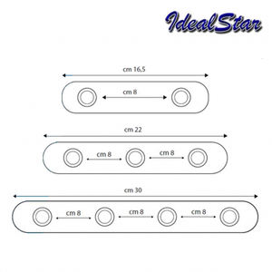 GIULIA Limpiador de pared de suspensión múltiple cromado de 3 lugares - Product Image 3