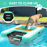 FBSPORT Plateforme flottante gonflable Drop Stitch pour paddle board, ponton de baignade, rampe aquatique pour chien, échelle, île flottante et ponton d'accueil