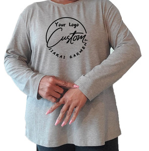 <span class=keywords><strong>Camisetas</strong></span> Casuales de Manga Larga para <span class=keywords><strong>Mujer</strong></span> al por Mayor, Camiseta de Cuello Redondo Extra Grande para <span class=keywords><strong>Mujer</strong></span>, para Entrenamiento, Gimnasio, Uso Casual - Product Image 4