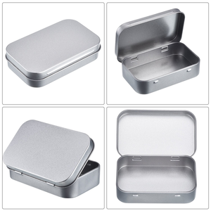 Customized Logo Food Grade Rectangular <b>Tin</b> Can Metal Packing Box Offset Printing Plain Hinged Glossy Finish <b>Storage</b> Case - Product Image 5
