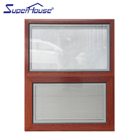 Ventanas de Aluminio Estilo Americano Superhouse NFRC, Ventana y Persiana con Manivela, Ventana Abatible de Bajo Consumo