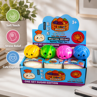 Jouet Squishy Arc-en-ciel Effet Marbré, Jouet Sensoriel Doux à Presser avec Expressions, Boîte Mystère pour Enfants et Adultes