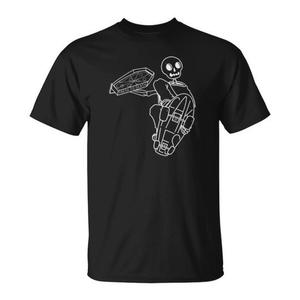 T-shirt Fakie's Pizza Skelly nera unisex per adulti taglia media con design grafico - Product Image 1