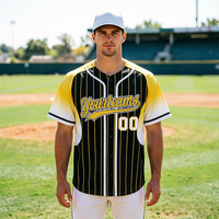 Maillot de baseball personnalisé à rayures pour hommes, femmes et jeunes, chemise de softball boutonnée, nom d'équipe, numéro et logo personnalisés.