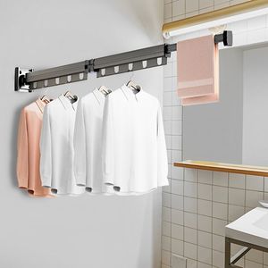 DB 93.2cm support de séchage de vêtements rétractable mural cintre pliable peu encombrant avec des matériaux métalliques en plastique en aluminium - Product Image 5