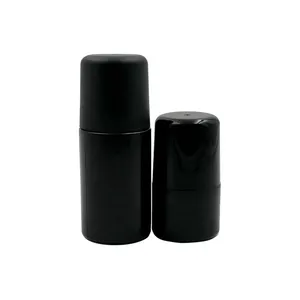 सौंदर्य पैकेजिंग 30ml रोल दुर्गन्ध बोतल पर काले रंग के साथ प्लास्टिक रोलर गेंद