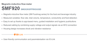 เครื่องวัดแม่เหล็กเหนี่ยวนำแบบสุขภัณฑ์ IFM SMF920 DN150 6-600m³/h พร้อมสารเคลือบ PFA เกรดอาหาร รองรับ IO-Link สำหรับการผลิตเครื่องดื่มและนม - Product Image 2