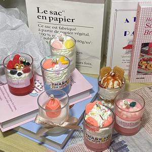 Vela perfumada de aromaterapia de fresa y chocolate hecha a mano, vela de comida de cera de soja, vela dulce para caja de regalo - Product Image 3