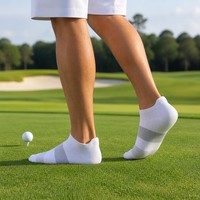 Chaussettes de golf personnalisées avec logo, blanches, courtes, en coton peigné doux, pour club de golf, boutique professionnelle, cadeau, unisexe
