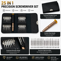 Jeu de tournevis industriels multifonctionnels en acier, 25 pièces, Phillips, à fente, CRV, portables, pour démontage et réparation