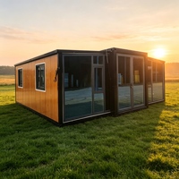 Maison conteneur modulaire pliable à double aile résistante au vent Shinestone avec aménagement intérieur personnalisé