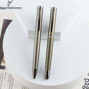 Bolígrafo de Metal Gris Metálico Grabado al por Mayor, Bolígrafo de Rodillo de Calidad para Firmas, Bolígrafo de Regalo Publicitario para Oficina y Negocios - Product Image 3