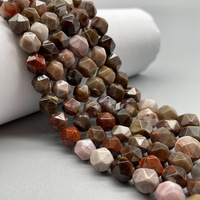 Diamant à facettes naturelles coupe bois de chauffage-jaspe fossile perles en vrac pour la fabrication de bijoux bracelet à bricoler soi-même collier boucles d'oreilles 15.5 pouces