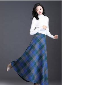 कस्टम महिला शरद ऋतु और सर्दियों के ऊनी बालों के लिए एक लाइन लंबी स्कर्ट की लंबाई वाली स्कर्ट-लाइन ऊनी मध्य लंबाई वाली स्कर्ट - Product Image 6