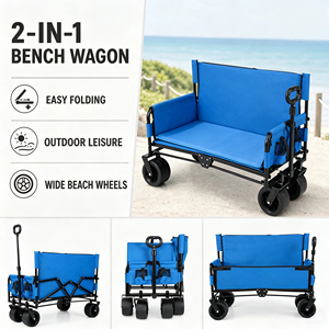 3-in-1 Wide All-Terrain Wheels <strong>Folding</strong> Wagon Beach <strong>Cart</strong> Collapsible Utility Wagon Heavy Duty Garden Camping <strong>Cart</strong> - Product Image 1