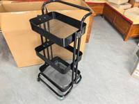 Étagères de rangement mobiles à roulettes pour cuisine, salle de bain, garage et salon - Métal acier au carbone
