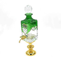 WANJING WJU120 Bouteille en verre de 750 ml avec bouchon en liège, support de présentation, pour huile d'Attar Oud, avec robinet