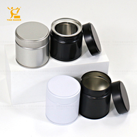 Boîte en fer blanc prête à l'emploi, noire, argentée, blanche, pour matcha, 60*60, 60*68, vide, ronde, hermétique, avec couvercle à vis, pour café, matcha en poudre, épices