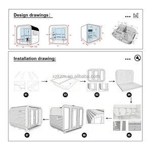 Sauna extérieur de luxe en forme de cube, salle de yoga chaude, bien-être, sauna en bois de cèdre rouge, cabine de <span class=keywords><strong>spa</strong></span> de jardin avec vestiaire - Product Image 2