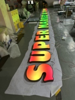 Enseigne de magasin personnalisée en acier inoxydable pour extérieur, lettres lumineuses RGB LED, enseigne en lettres 3D éclairées par l'avant