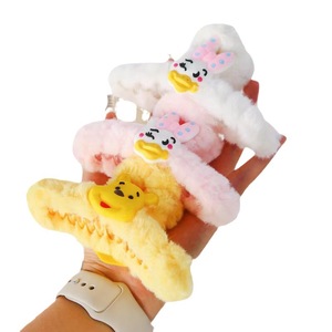Plush Cartoon Hair <b>Clip</b> For Women 14 Cm Mixed Colors Daily Use - Product Image 5