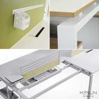 Postes de travail modulaires de bureau commerciaux pour 2 personnes, personnalisables, modernes, à paroi ouverte, avec bureau informatique convertible et extensible