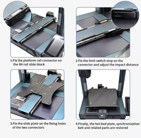 Kit Peningkatan Rel Linear Ganda Sumbu Y untuk Printer 3D Neptune 3 4, Kit Rel Pemandu Linear, Suku Cadang Peningkatan Gerak Presisi Tinggi