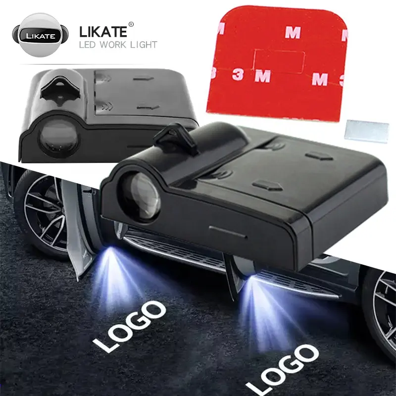 Projecteur d'ombre de fantôme de porte de voiture sans fil 3d lampe de bienvenue porte de voiture Led Logo lumière pour toutes les voitures