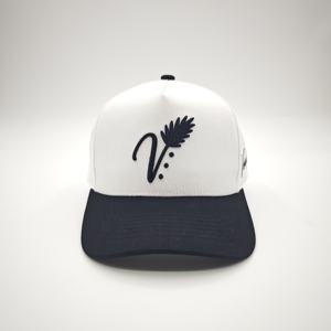 Casquette de baseball Oxford bicolore à 5 panneaux, personnalisable avec logo brodé 3D, modèle A-Frame à pois, unisexe, vente en gros fabricant - Product Image 2