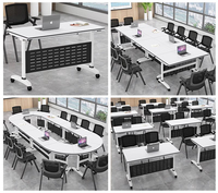 Bureau de conférence portable Table de formation de bureau pliable Cadre en métal