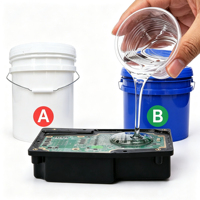 Gel de silicone transparent bicomposant |   Encapsulant étanche à l'eau et à l'humidité pour l'électronique, les compteurs et les capteurs