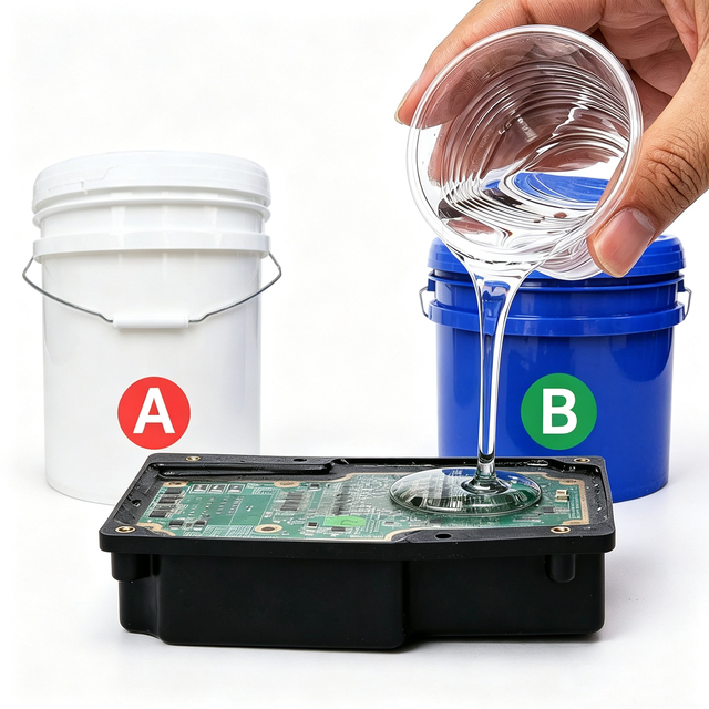 Two Component Clear Silicone Gel | Waterproof Moisture Proof Potting Encapsulant for Electronics, Meter & Sensor